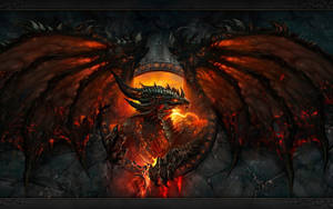 Lava Dragon Circle Door Wallpaper