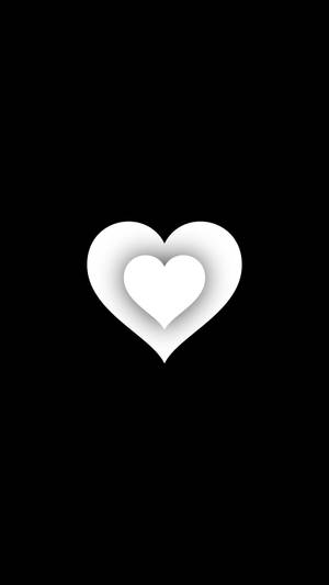 Layered Black And White Heart Wallpaper