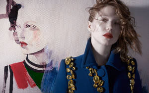 Lea Seydoux Painting Wallpaper