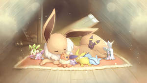 Leafeon Resting Wallpaper