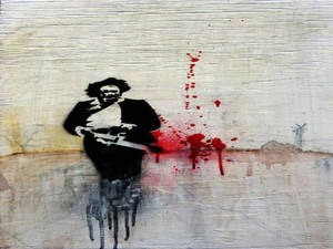 Leatherface Color Stain Art Wallpaper