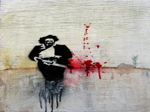 Leatherface Color Stain Art Wallpaper