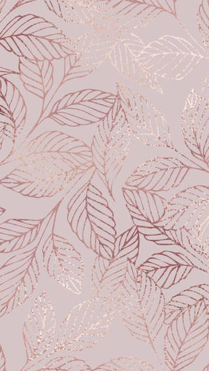 Leaves Vector Art Rose Gold Iphone Wallpaper