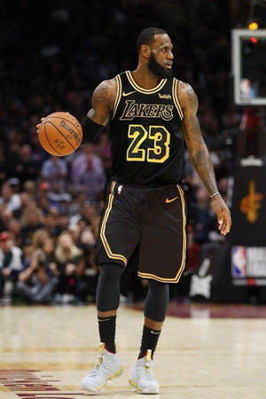 Lebron James Black Lakers Jersey Wallpaper
