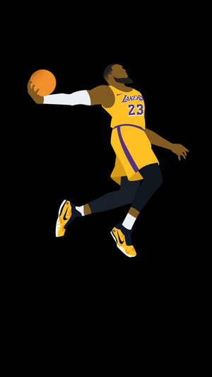 Lebron James Elevates And Slams Down For Lakers Win Wallpaper