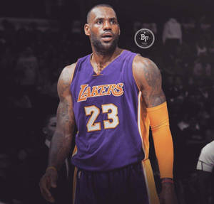 Lebron James Lakers Orange Sleeve Wallpaper