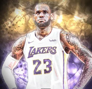Lebron James White Lakers Jersey Wallpaper