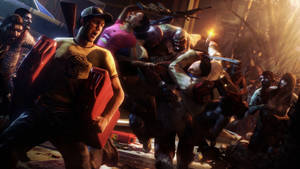 Left 4 Dead 2 Characters Fighting Zombies Wallpaper