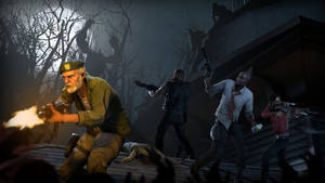 Left 4 Dead Night With Zombies Wallpaper