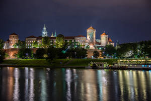 Left Side Of Vistula River, Krakow Poland Wallpaper