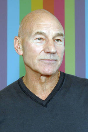 Legendary Actor Patrick Stewart Rocking A V-neck Top Wallpaper