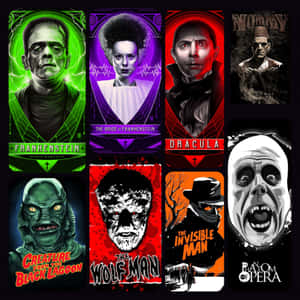 Legendary Figures Of Fright - A Classic Collection Of Universal Monsters Wallpaper