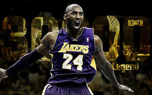 Legendary Los Angeles Laker Kobe Bryant In Action On The Court Wallpaper