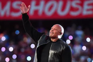 Legendary Producer Dr. Dre In Recording Studio Wallpaper