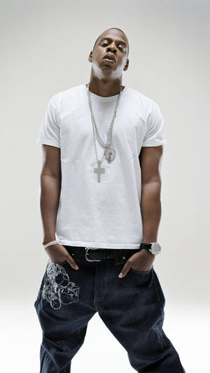 Legendary Rapper Jay-z In Black And White Wallpaper