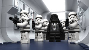 Lego Darth Vader 4k Corridor Assault Wallpaper