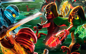 Lego Ninjago Fighting Evil Elements Wallpaper