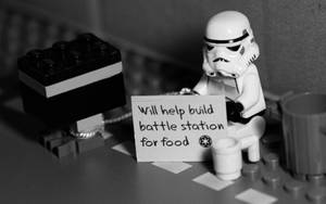 Lego Star Wars Stormtrooper Begging Wallpaper