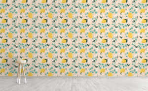 Lemon Watercolor Floral Patterns Wallpaper