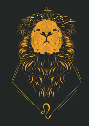 Leo Zodiac Sign And Lion Artwork Wallpaper