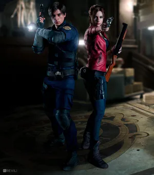 Leon And Claire Rpd Resident Evil 2 Remake Wallpaper