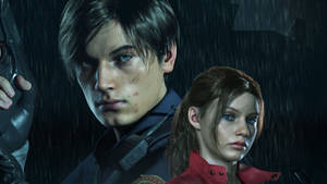 Leon And Claire. Wallpaper From Resident Evil 2 Wallpaper