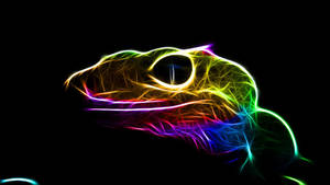 Leopard Gecko Neon Art Wallpaper