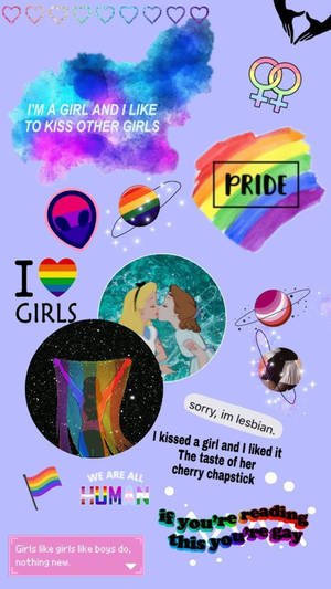Lesbian Aesthetic Purple Background Wallpaper