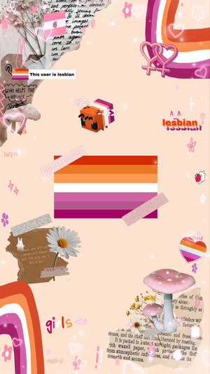 Lesbian Aesthetic Torn Collage Wallpaper