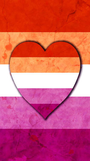 Lesbian Flag 3d Heart Wallpaper