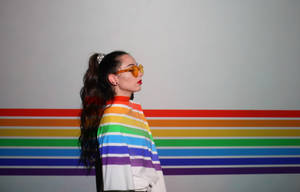 Lesbian In Rainbow Color Reflection Wallpaper