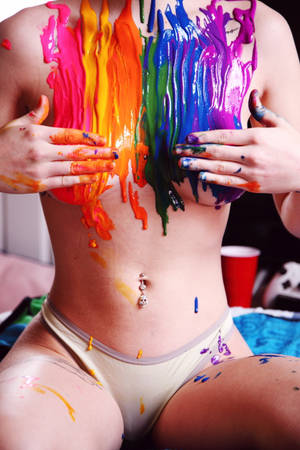 Lesbian Rainbow Color Paint Wallpaper