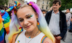 Lesbian With Rainbow Hair Wallpaper