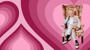 Leslie Jordan Pink Hearts Lounge Chair Wallpaper