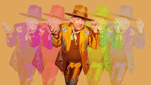 Leslie Jordan - Radiant In Rainbow Hat Wallpaper