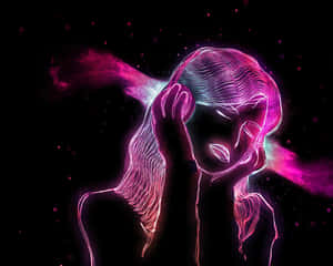 Let The Cute Neon Pink Shine Wallpaper
