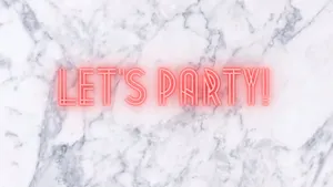 Let’s Party On White Marble Wallpaper