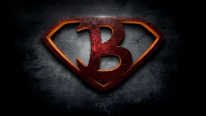 Letter B Red Steel Logo Wallpaper