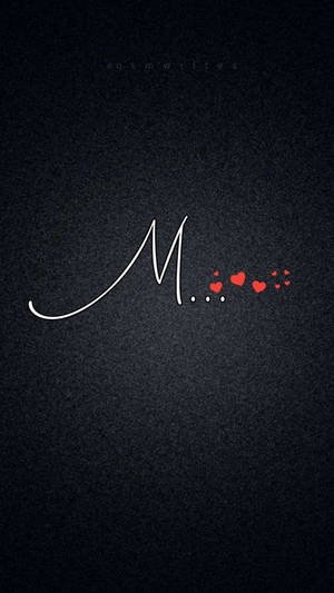 Letter M Alphabet With Hearts Wallpaper