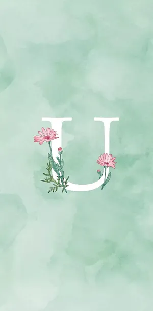 Download free Elegant Floral-designed Letter U Wallpaper 
