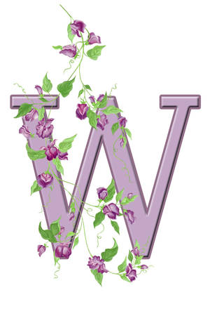 Letter W Flowering Vines Wallpaper
