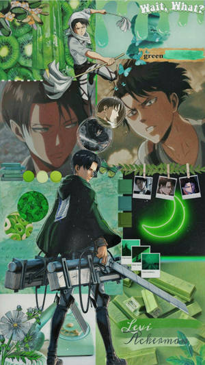 Levi Ackerman Green Anime Aesthetic Wallpaper