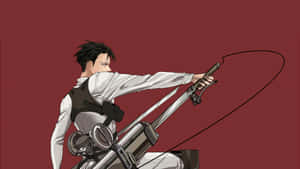 Levi Ackerman Of The Survey Corps Valiantly Defending Humanity Against The Titans Wallpaper