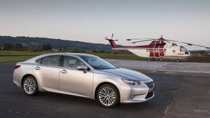 Lexus Car And Helicopter Iphone Wallpaper
