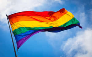 Lgbt Rainbow Flag Blue Sky Wallpaper