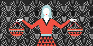 Libra Woman Japanese Art Wallpaper