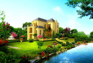 Life Of Luxury In A Riverside House Wallpaper