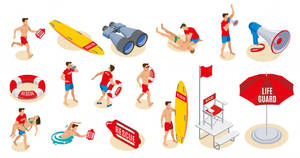 Lifeguard Vector Art Illustration Wallpaper