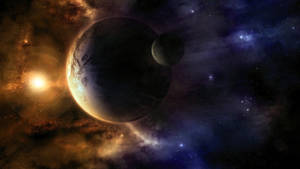 Light And Dark Planet Space Pc Wallpaper