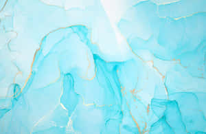 Light Blue Marble With Yellow Outlines Wallpaper